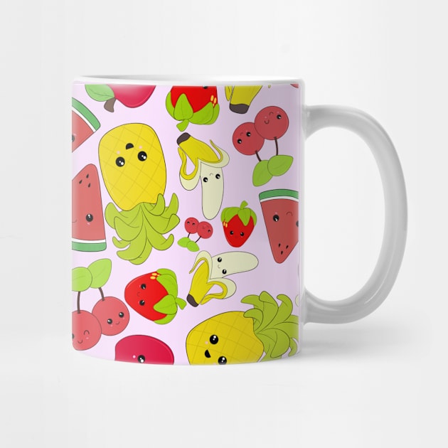 Kawaii Fruit Pattern by ShutterStudios